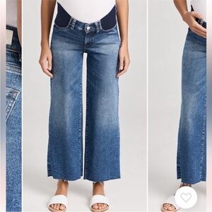 DL1961 Maternity Hepburn Wide Leg Jeans in east lake vintage wash, size 27